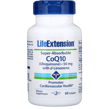 Life Extension, CoQ10 Superabsorvível, 50 mg, 60 Cápsulas Softgel