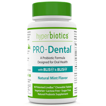 Hyperbiotics, pro-dental, sabor natural a menta, 90 comprimidos masticables