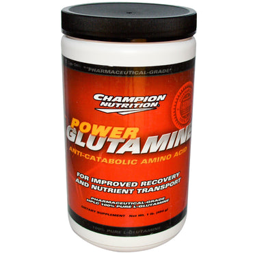 Champion Nutrition, Power Glutamine, antikatabolisch aminozuur, 1 lb (454 g)