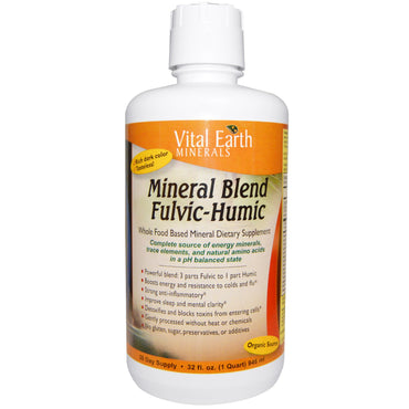 Vital Earth Minerals, Mieszanka minerałów Fulvic-Humic, 32 uncji (946 ml)