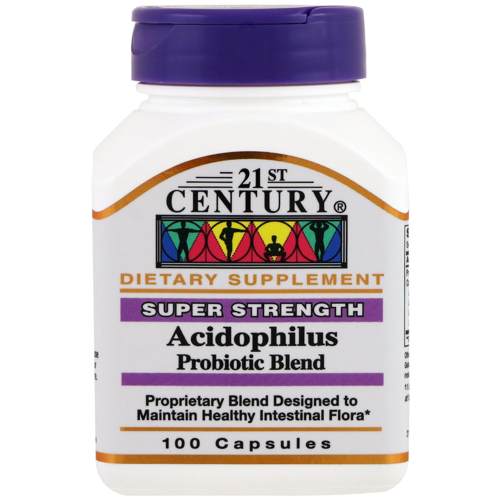 21. århundrede, acidophilus probiotisk blanding, 100 kapsler