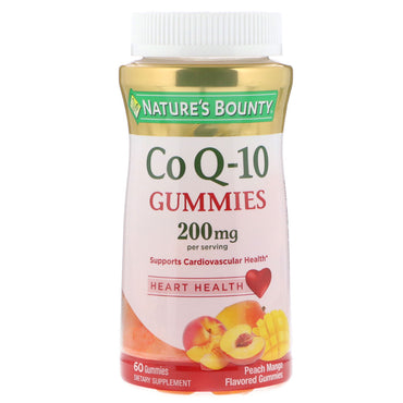 Nature's Bounty, Co Q10 Gummies, בטעם אפרסק מנגו, 200 מ"ג, 60 Gummies