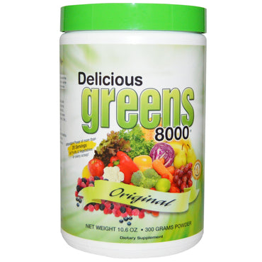 Greens World, Delicious Greens 8000, Original, 10,6 oz (300 g) de poudre