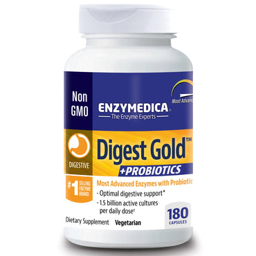 Enzymedica, Gold verdauen + Probiotika, 180 Kapseln