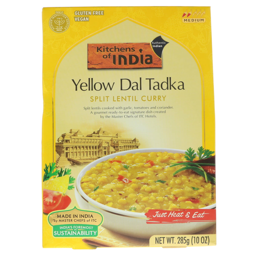 Kitchens of India, Yellow Dal Tadka, Curry de Lentilha Dividida, Médio, 285 g (10 oz)