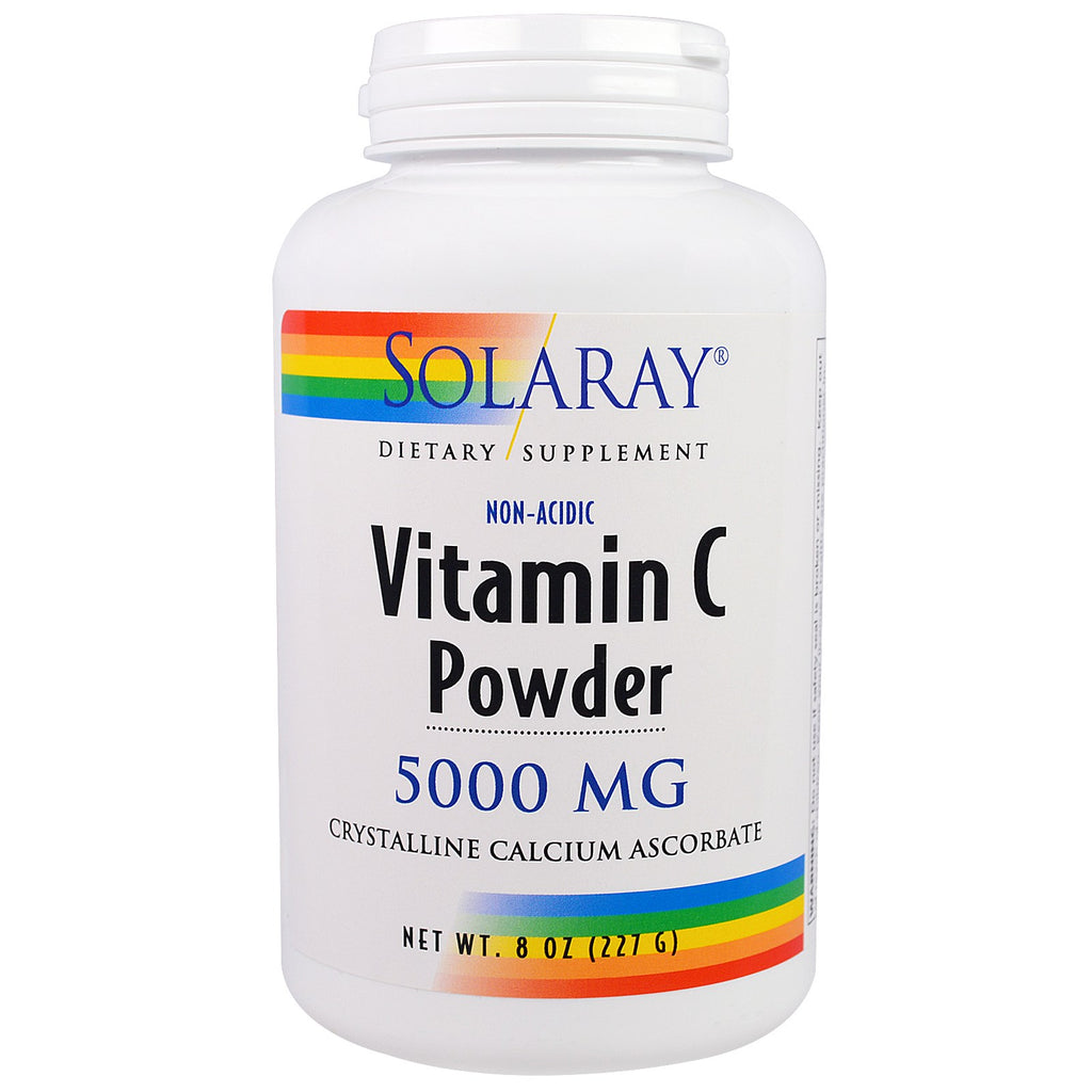 Solaray, vitamin C-pulver, 5000 mg, 227 g