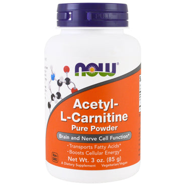 Now Foods, Acetyl-L-Carnitine, 3 אונקיות (85 גרם)