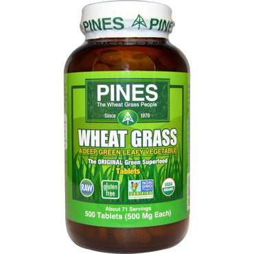 Pines International, pasto de trigo, 500 mg, 500 comprimidos
