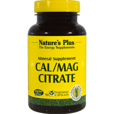 Nature's Plus, Citrato Cal/Mag, 90 cápsulas vegetales