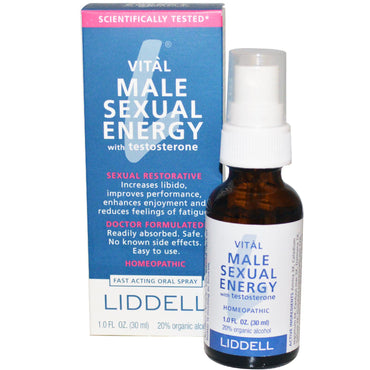 Liddell, Energía sexual masculina vital con testosterona, 30 ml (1,0 oz. líq.)