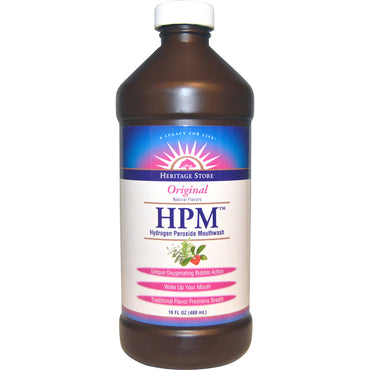 Heritage Store HPM Hydrogen Peroxide Mouthwash Original 16 fl oz (480 ml)