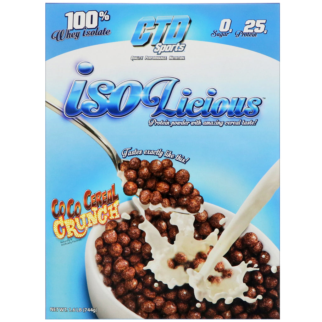 CTD Sports, Isolicious Protein Powder, Coco Cereal Crunch, 1,6 funta (744 g)