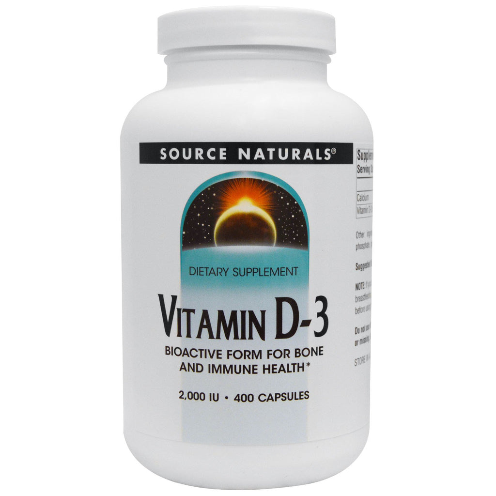 Source Naturals, Vitamin D-3, 2,000 IU, 400 Capsules