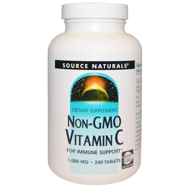 מקור טבעי, ויטמין C שאינו GMO, 1,000 מ"ג, 240 טבליות