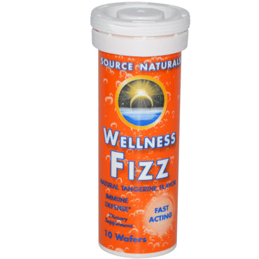 Source Naturals, Wellness Fizz, natürliches Mandarinenaroma, 10 Waffeln
