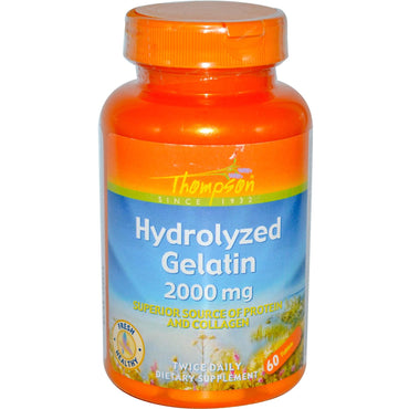 Thompson, Hydrolyzed Gelatin, 2000 mg, 60 Tablets