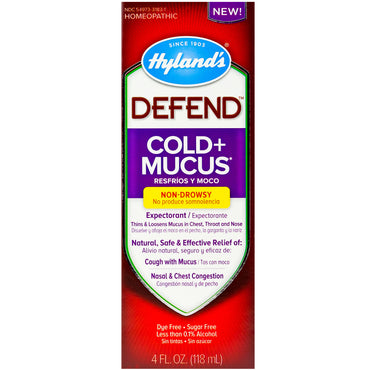 Hyland's, Defend, Cold + Mucus, 4 ออนซ์ (118 มล.)