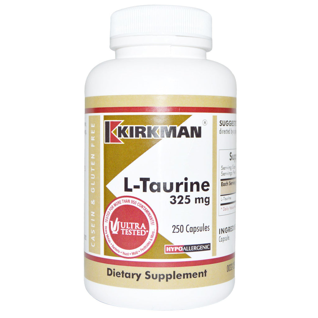 Kirkman Labs, L-Tauryna, 325 mg, 250 Kapsułek