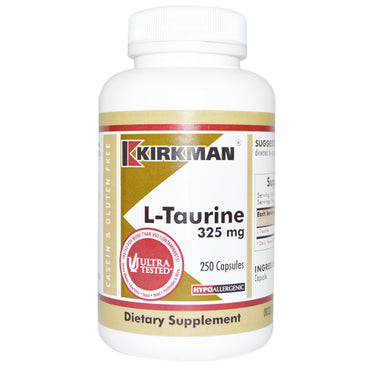 Kirkman Labs, L-taurina, 325 mg, 250 cápsulas