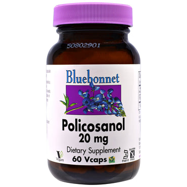 Bluebonnet Nutrition, Policosanol, 20 mg, 60 cápsulas vegetais