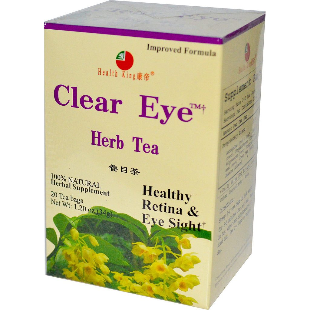 Health King, Clear Eye-kruidenthee, 20 theezakjes, 1,20 oz (34 g)