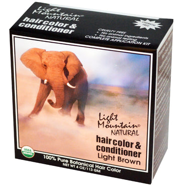 Light Mountain, naturlig hårfarve og balsam, lysebrun, 4 oz (113 g)