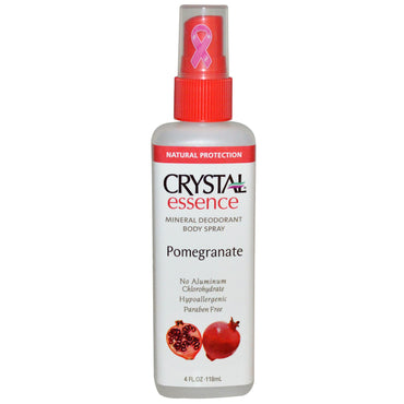Crystal Body Deodorant, Crystal Essence, Desodorante Mineral em Spray Corporal, Romã, 118 ml (4 fl oz)