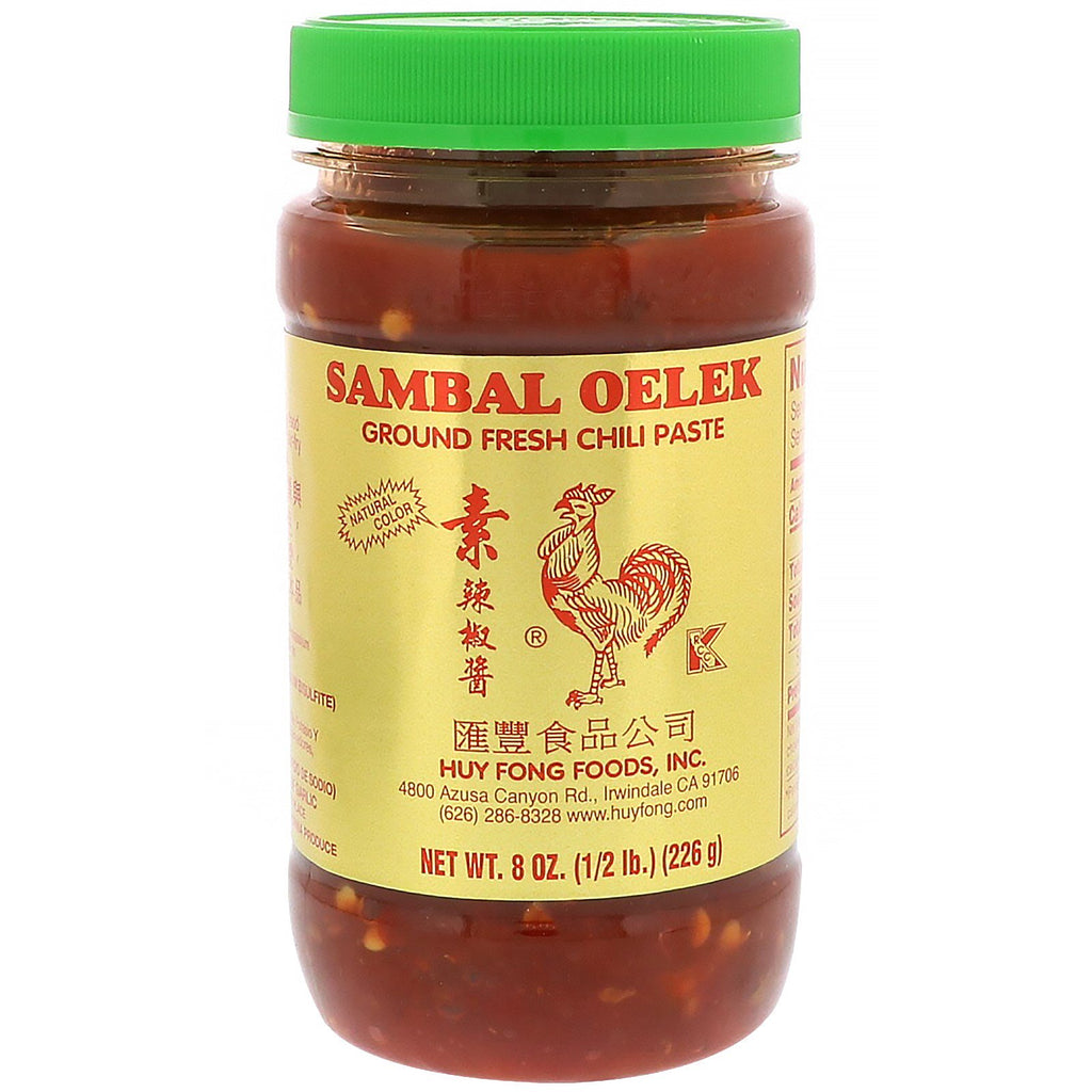 Huy Fong Foods Inc., Sambal Oelek, 갈은 신선한 칠리 페이스트, 8 oz (226 g)