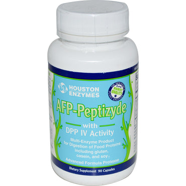 Houston Enzymes, AFP-Peptizyde con actividad DPP IV, con celulosa, 90 cápsulas