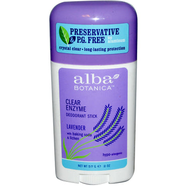 Alba Botanica, Clear Enzyme, Deodorant Stick, Lavender, 2 oz (57 g)
