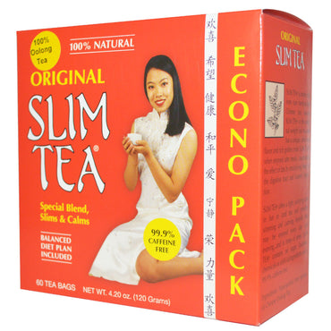 Hobe Labs, Slim Tea, מקורי, 60 שקיות תה, 4.20 אונקיות (120 גרם)