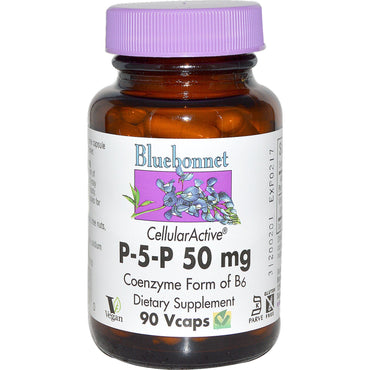 Bluebonnet Nutrition, P-5-P, 50 mg, 90 Cápsulas Vegetais