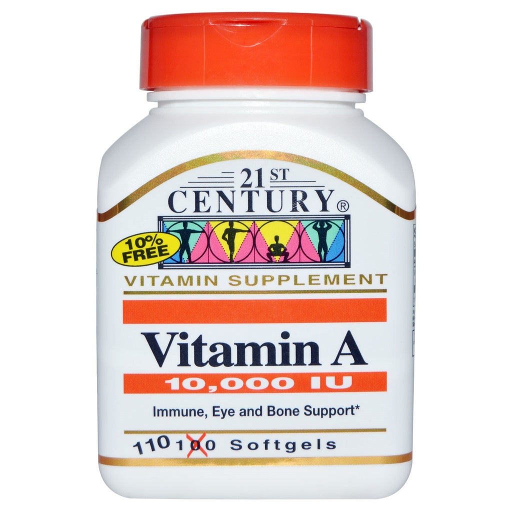 21. århundre, vitamin a, 10 000 iu, 110 myke gel