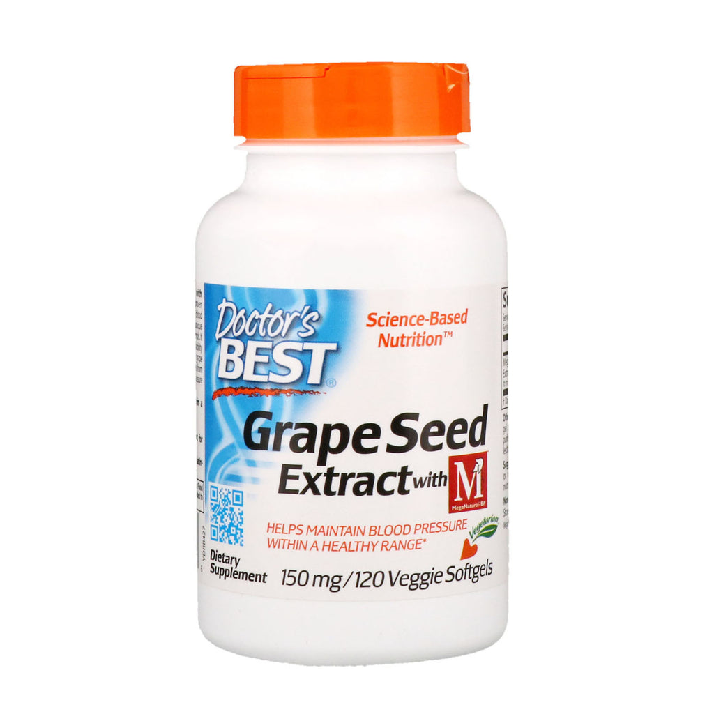 Doctor's Best, Extracto de semilla de uva con MegaNatural-BP, 150 mg, 120 cápsulas blandas vegetales
