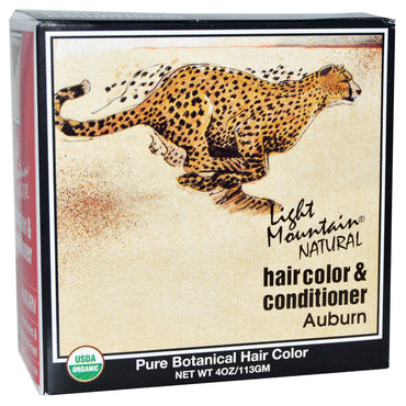 Light Mountain, Acondicionador y tinte natural para el cabello, castaño rojizo, 4 oz (113 g)