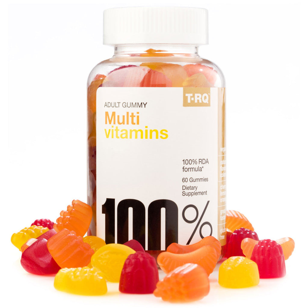 T-rq, multi vitamine, gumă pentru adulți, cireș lamaie portocală, 60 gumii