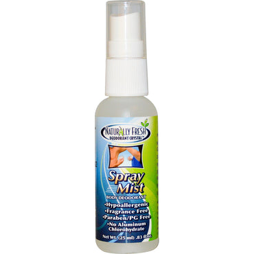 Naturally Fresh, Deodorant Crystal Spray Mist, Body Deodorant, .83 fl oz (25 ml)