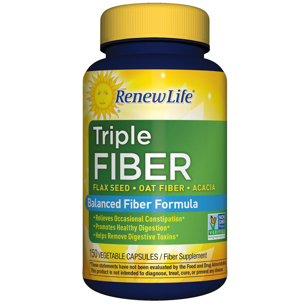 Renew life, triple fibre, 150 gélules végétales