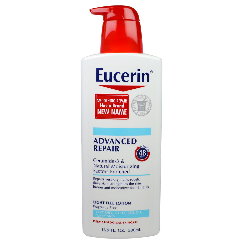 Eucerin, Advanced Repair, Light Feel Lotion, Duftfri, 16,9 fl oz (500 ml)