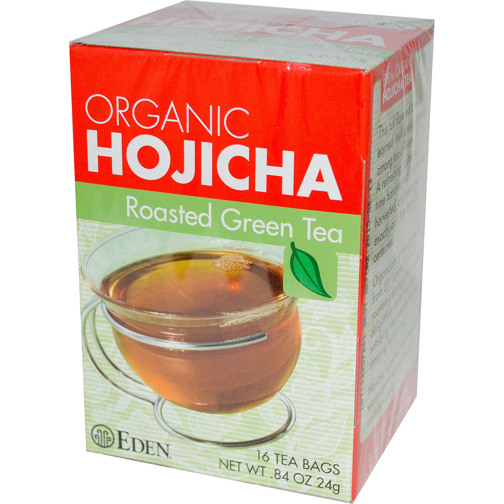 Eden Foods, Hojicha, stekt grønn te, 16 teposer 0,84 oz (24 g)