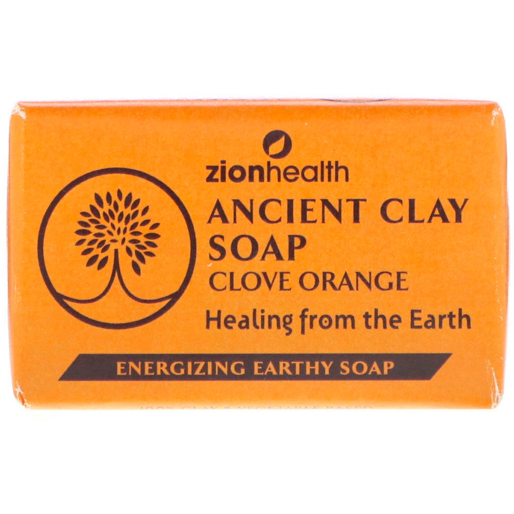 Zion Health, Jabón de arcilla antigua, clavo de naranja, 6 oz (170 g)