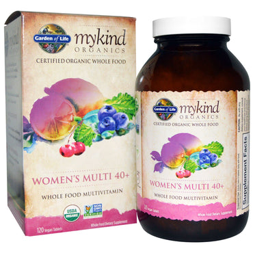 Garden of Life, Multivitamínico para Mulheres 40+, Multivitamínico Integral, 120 Comprimidos Veganos