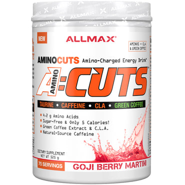 ALLMAX Nutrition, أمينوكوتس (ACUTS)، أحماض أمينية متشعبة السلسلة (CLA + توراين + قهوة خضراء) لإنقاص الوزن، غوجي بيري مارتيني، 525 جم