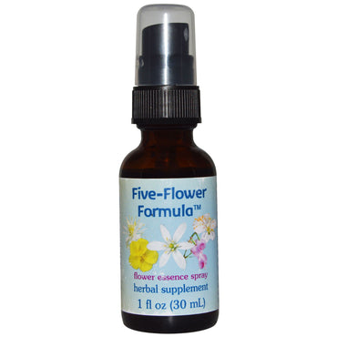 Flower Essence Services, Fórmula de cinco flores, Spray de esencia floral, 1 fl oz (30 ml)
