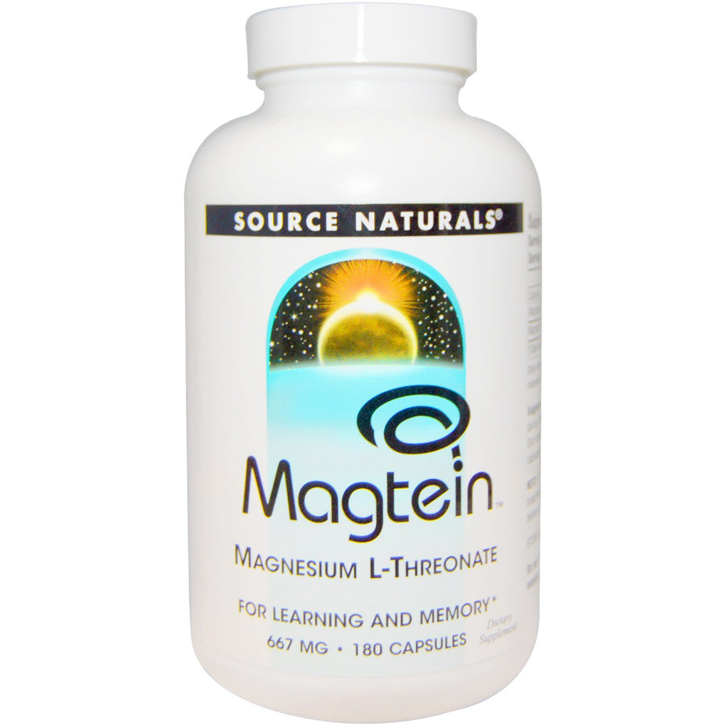Source Naturals, Magtein, L-thréonate de magnésium, 667 mg, 180 gélules