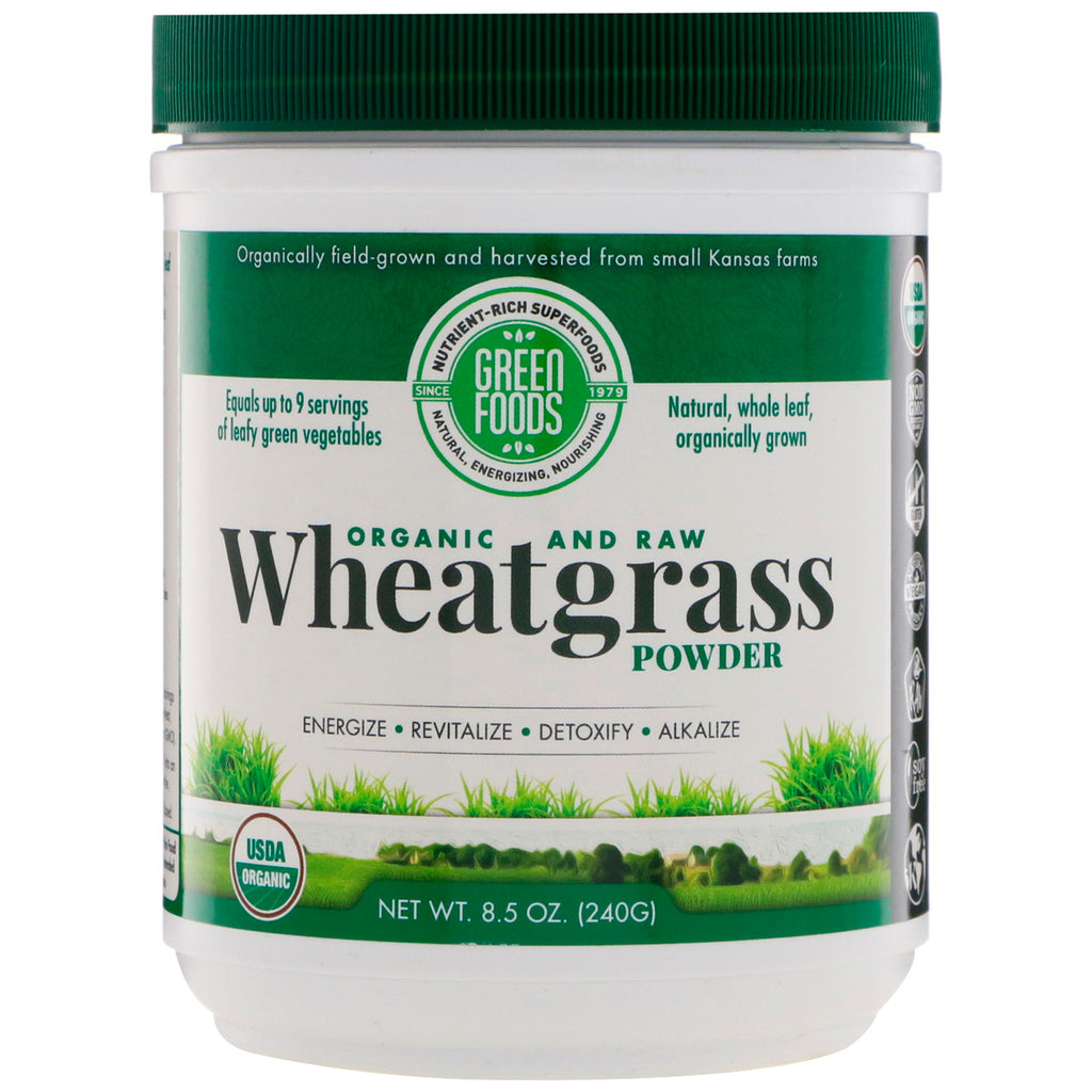 Green Foods Corporation și pulbere crudă de iarbă de grâu, 8,5 oz (240 g)
