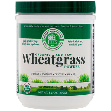 Green Foods Corporation, ו-Raw, Wheat Grass, 8.5 אונקיות (240 גרם)