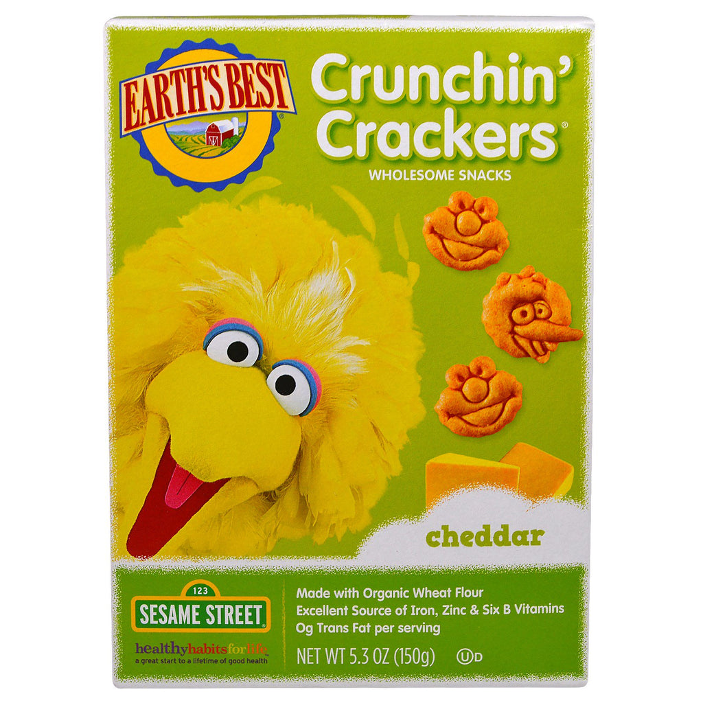 Earth's Best Crunchin' Crackers Sesame Street Cheddar 5,3 uncji (150 g)
