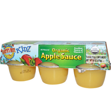 Molho de maçã Kidz da Earth's Best 6 recipientes de 4 onças (113 g) cada