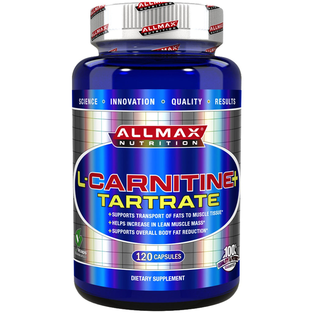 ALLMAX Nutrition, L-Carnitine+ Tartrat + Vitamin B5, 735 mg, 120 kapsler